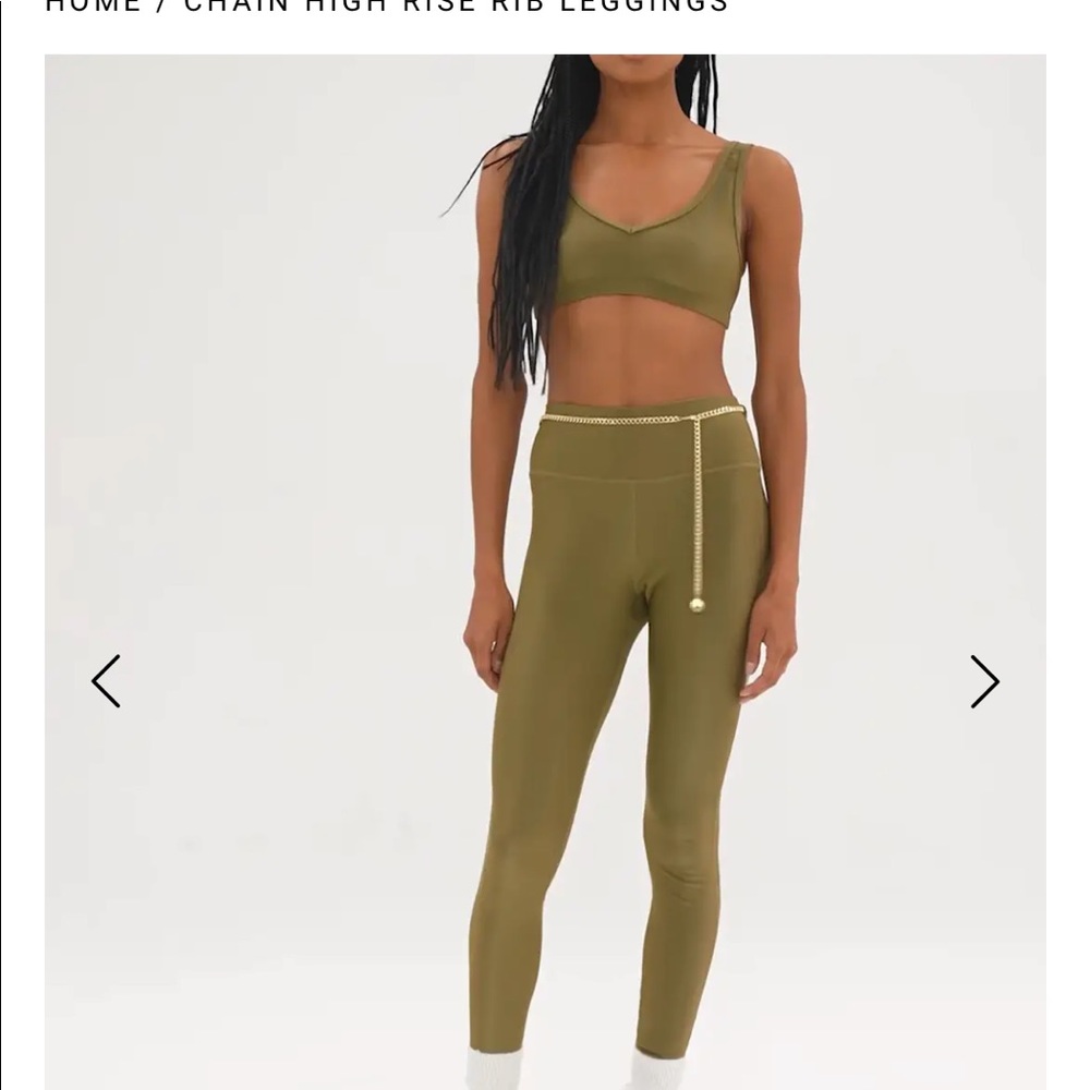 Weworewhat CHAIN HIGH RISE RIB LEGGINGS - Picture 6 of 10